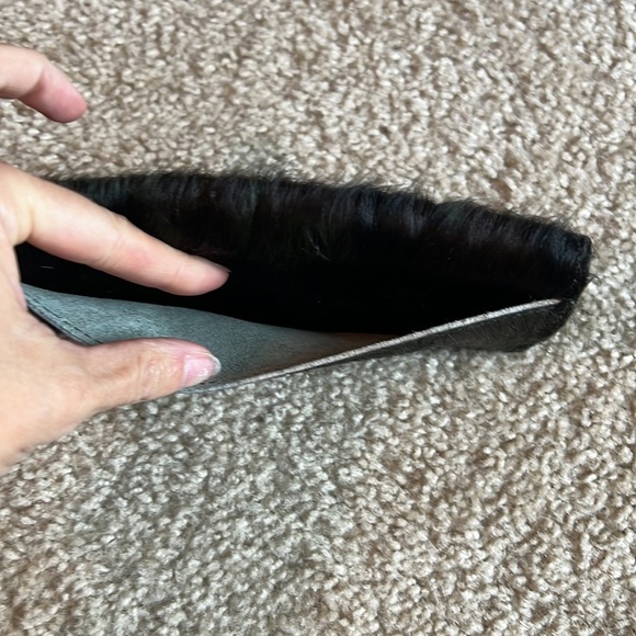 Camo camouflage cow hair hide snap wallet leather black green handmade - Picture 5 of 5